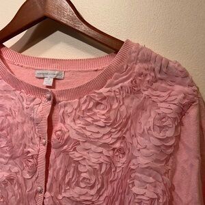 Sweet Pink rosy short sleeve cardigan sz XL NY&CO
